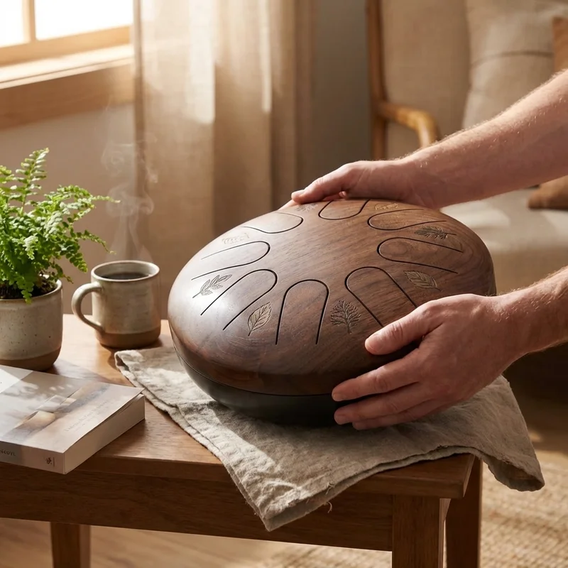 Walnut Meditation Drum — D Minor Forest Spirit - 4