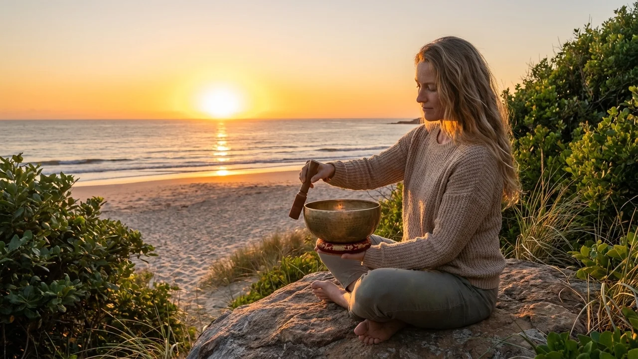 Hammered Brass Tibetan Bowl — 8-Inch Heart Chakra - 6