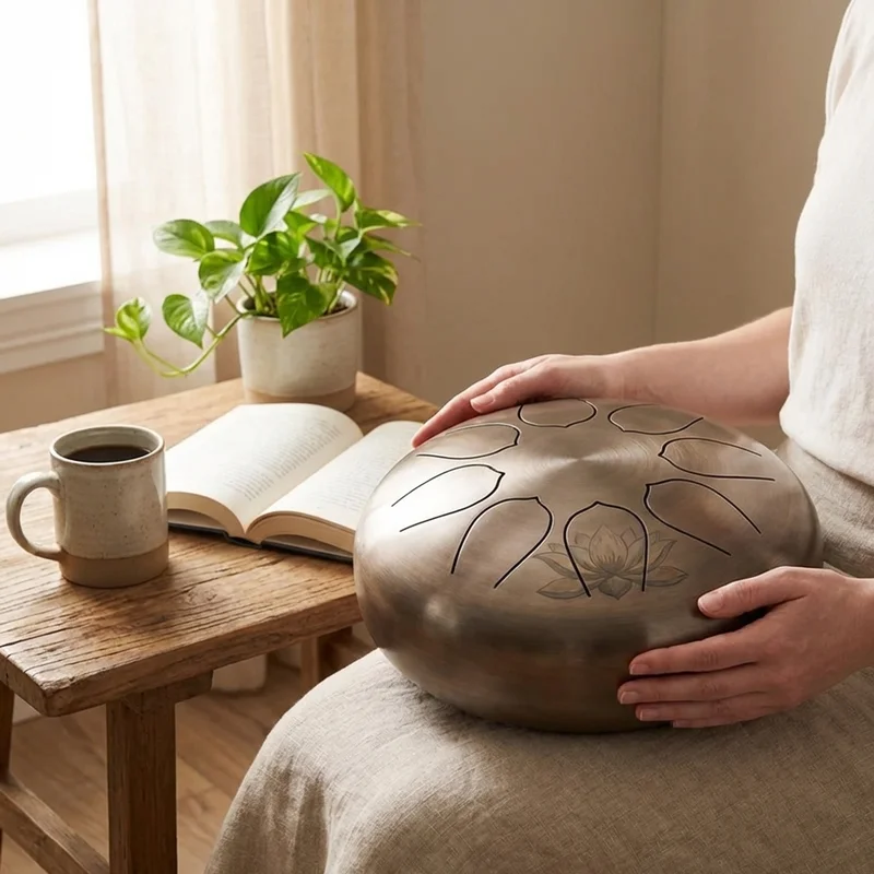 Recycled Steel Tongue Drum — 12-Inch D Minor Zen - 4