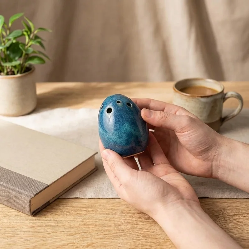 Ceramic Ocarina — Soprano F Ocean Blue - 4
