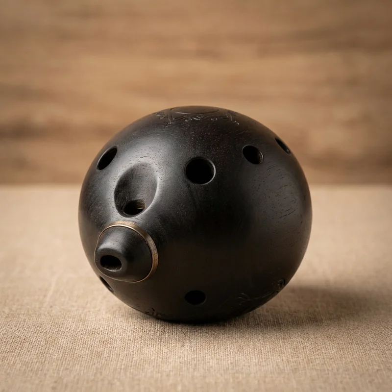 Double-Chamber Ocarina — Bass C Ebony Matte - 1