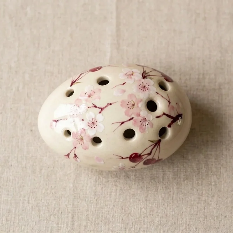 Porcelain Ocarina — Alto G Cherry Blossom - 2