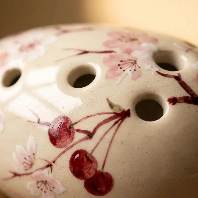 Porcelain Ocarina — Alto G Cherry Blossom - 3
