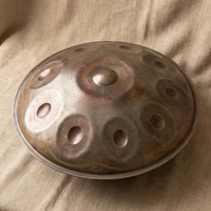 Raw Steel Handpan — Hijaz 9-Note Desert Edition - 1