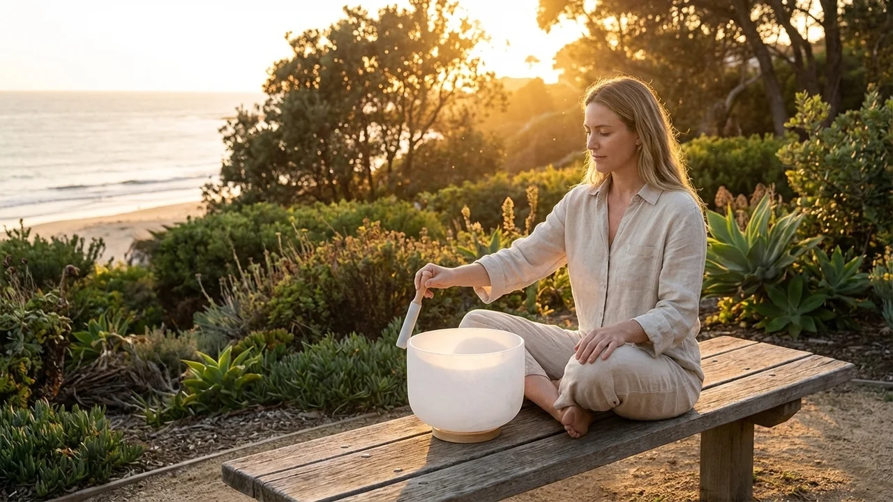 Frosted Crystal Quartz Singing Bowl — G Note 10-Inch Throat Chakra - 6