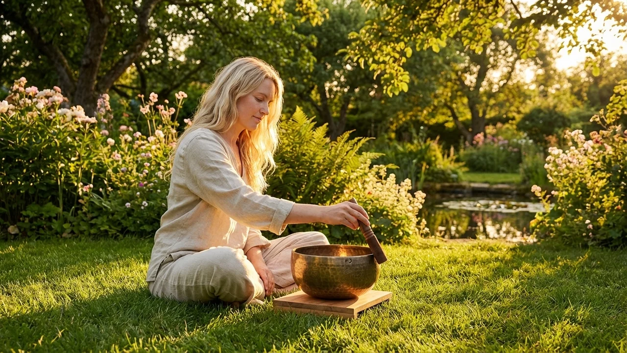 Full Moon Hammered Bronze Singing Bowl — F Note Therapeutic Grade - 6