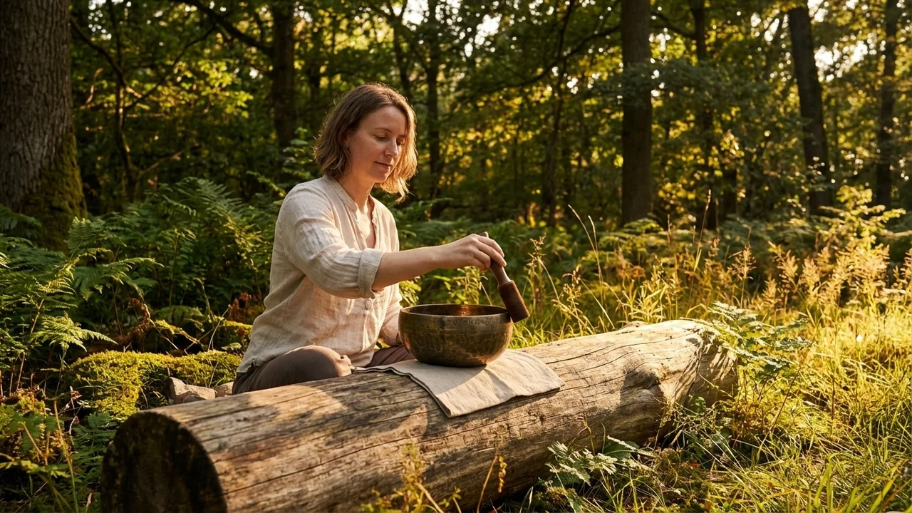 Vintage Jambati Singing Bowl — D Note Extra-Thick Wall Meditation - 6