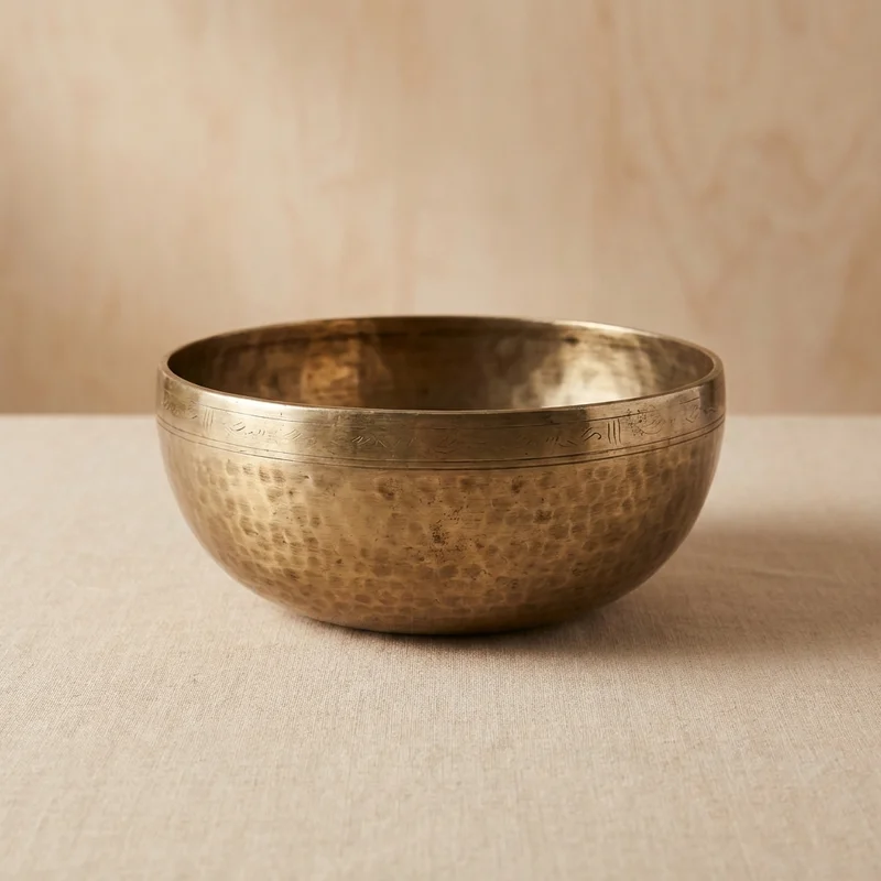 Recycled Brass Singing Bowl — 7-Inch Hand-Hammered Meditation - 1