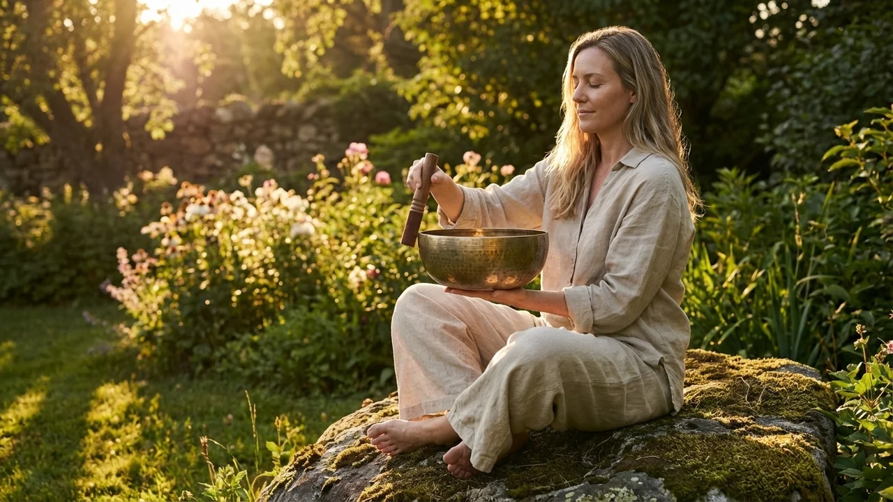 Recycled Brass Singing Bowl — 7-Inch Hand-Hammered Meditation - 6