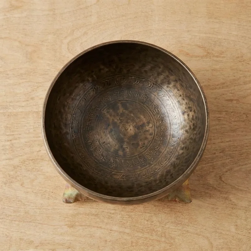 Antique-Finish Tibetan Singing Bowl — 8-Inch Deep Harmonic - 2