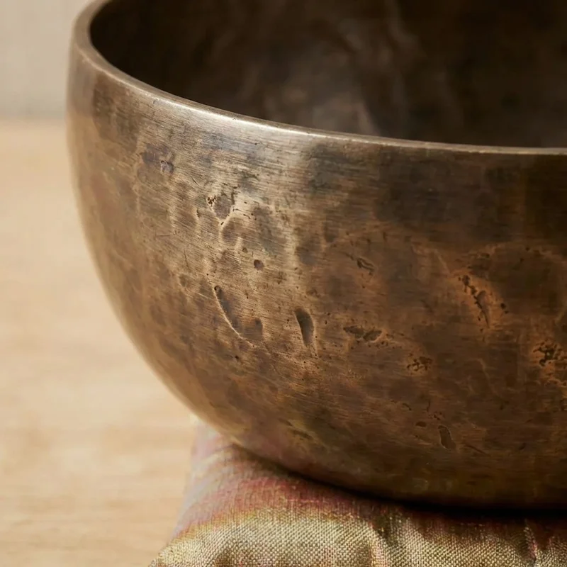 Antique-Finish Tibetan Singing Bowl — 8-Inch Deep Harmonic - 3