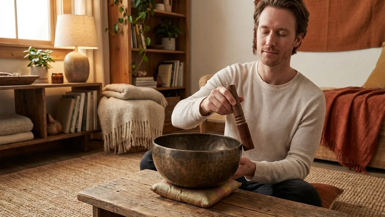 Antique-Finish Tibetan Singing Bowl — 8-Inch Deep Harmonic - 5