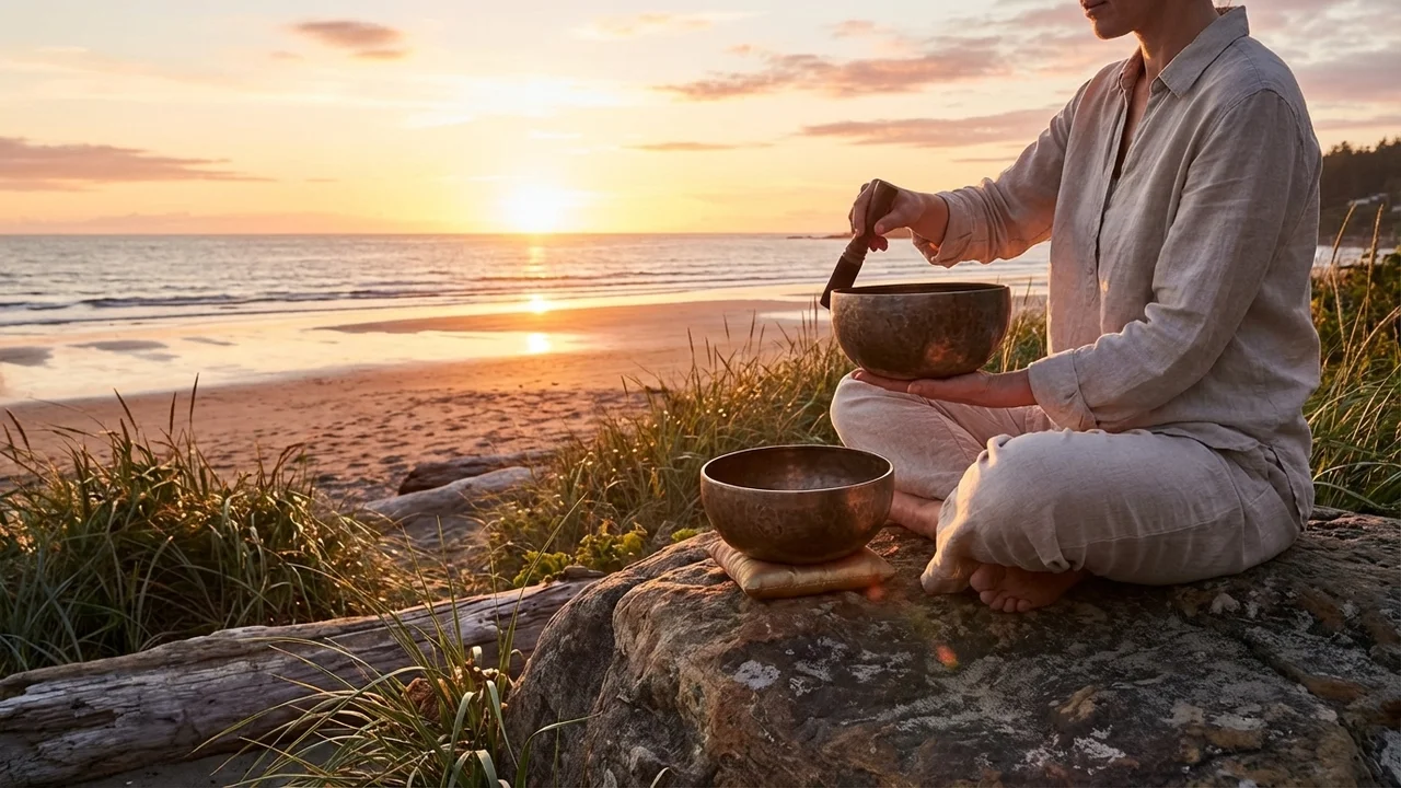 Antique-Finish Tibetan Singing Bowl — 8-Inch Deep Harmonic - 6
