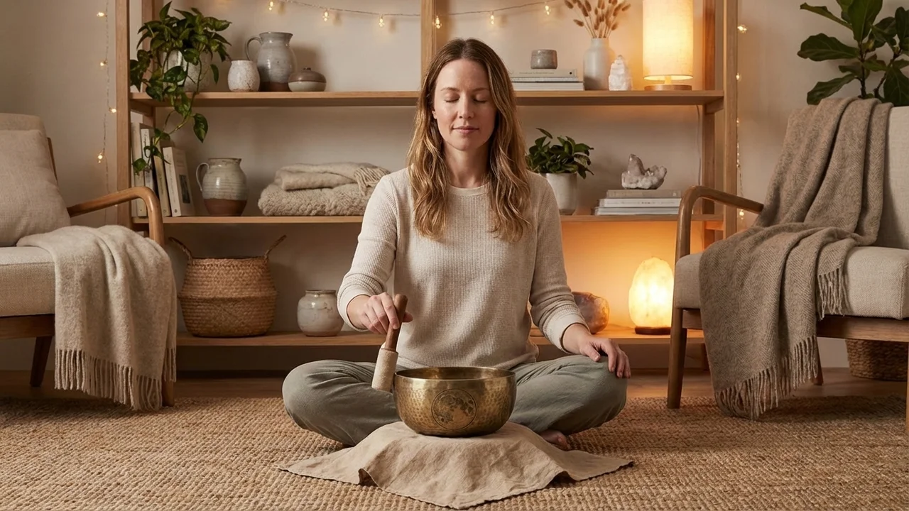 Hand-Etched Full Moon Singing Bowl — 7-Inch Lunar Tone - 5