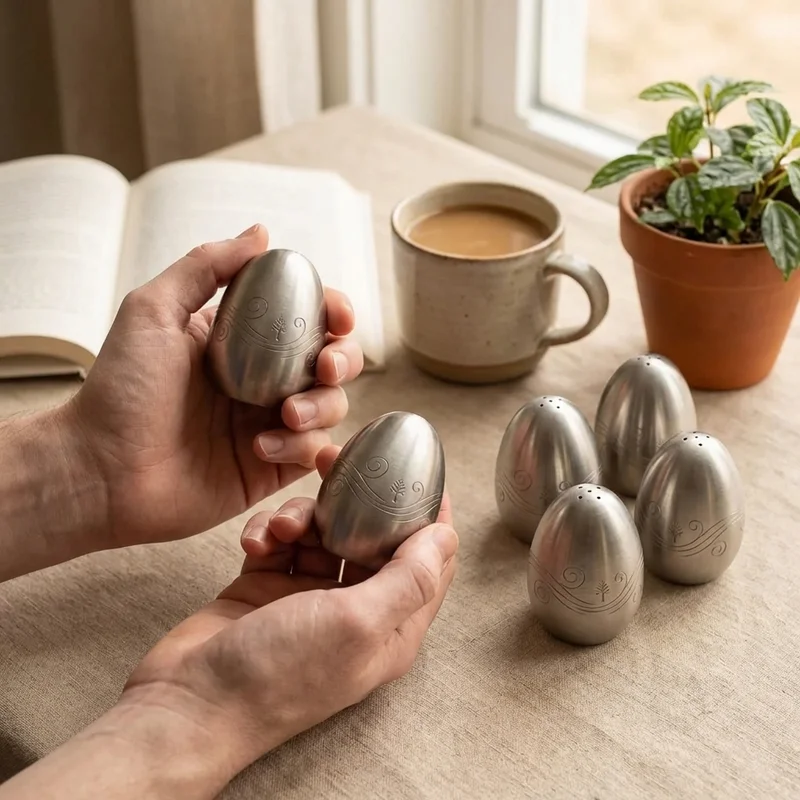 Recycled Steel Egg Shaker Set — Matte Finish Six-Pack - 4