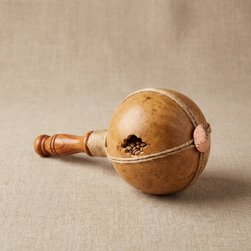 Dried Gourd Shaker — Natural African Seeds Warm Resonance - 1