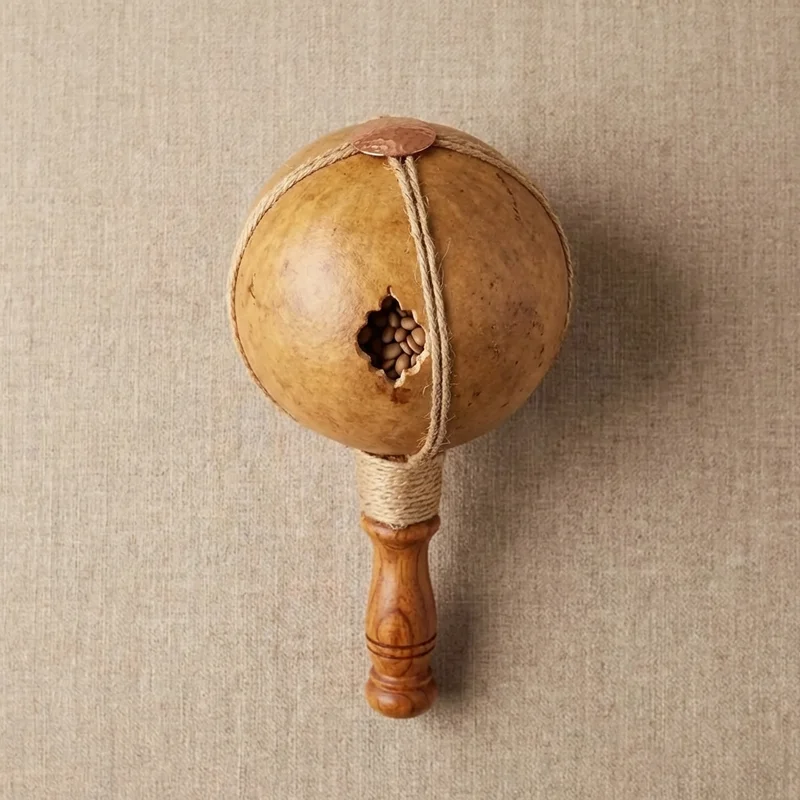 Dried Gourd Shaker — Natural African Seeds Warm Resonance - 2