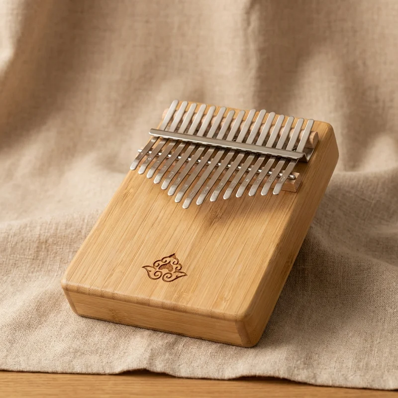 Bamboo Kalimba Starter Kit — 17 Keys with Tuning Hammer & Songbook - 1