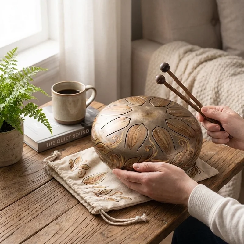 Steel Tongue Drum Explorer Kit — 8-Note D Major with Mallets & Bag - 4