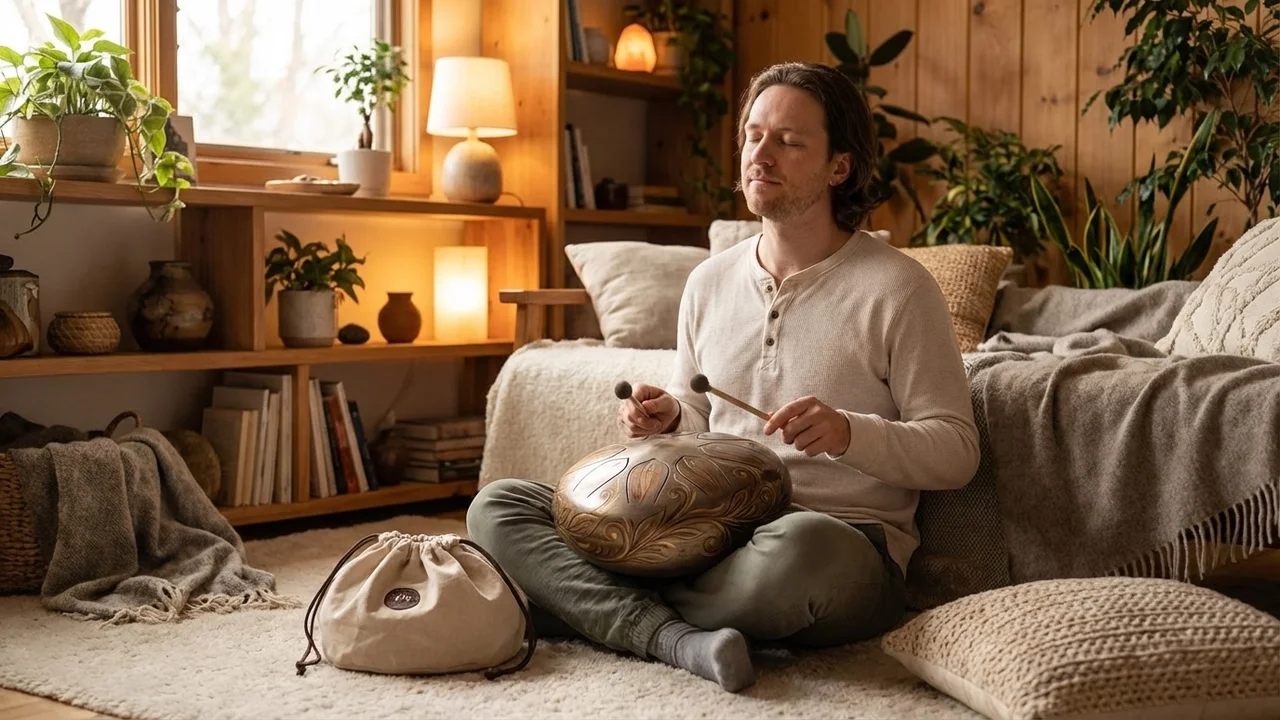 Steel Tongue Drum Explorer Kit — 8-Note D Major with Mallets & Bag - 5