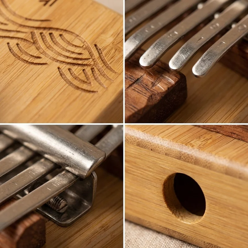 Sustainable Bamboo Kalimba — 17 Key Pentatonic Eco-Crafted - 3