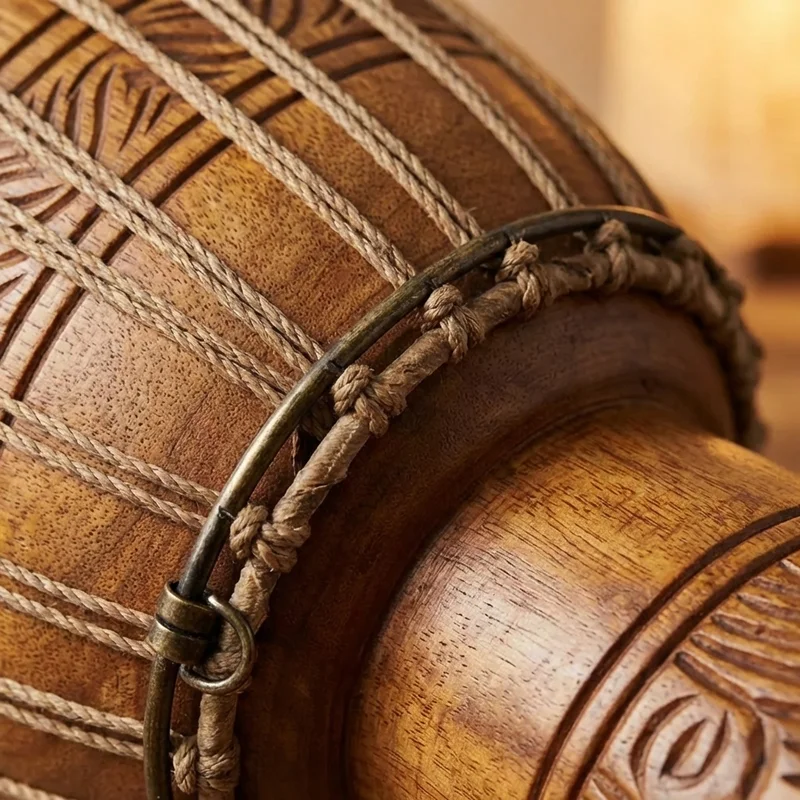 Mango Wood Djembe — 12-Inch Hand-Carved Plantation Grown - 3