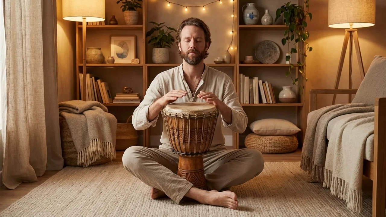 Mango Wood Djembe — 12-Inch Hand-Carved Plantation Grown - 5