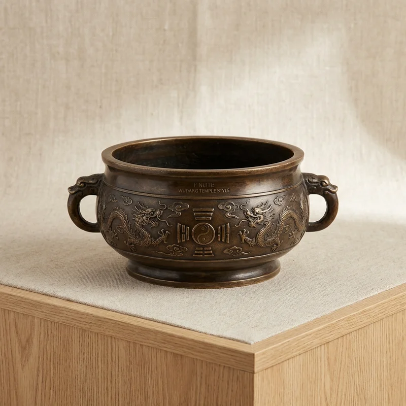 Bronze Taoist Bowl — F Note Wudang Temple Style - 1