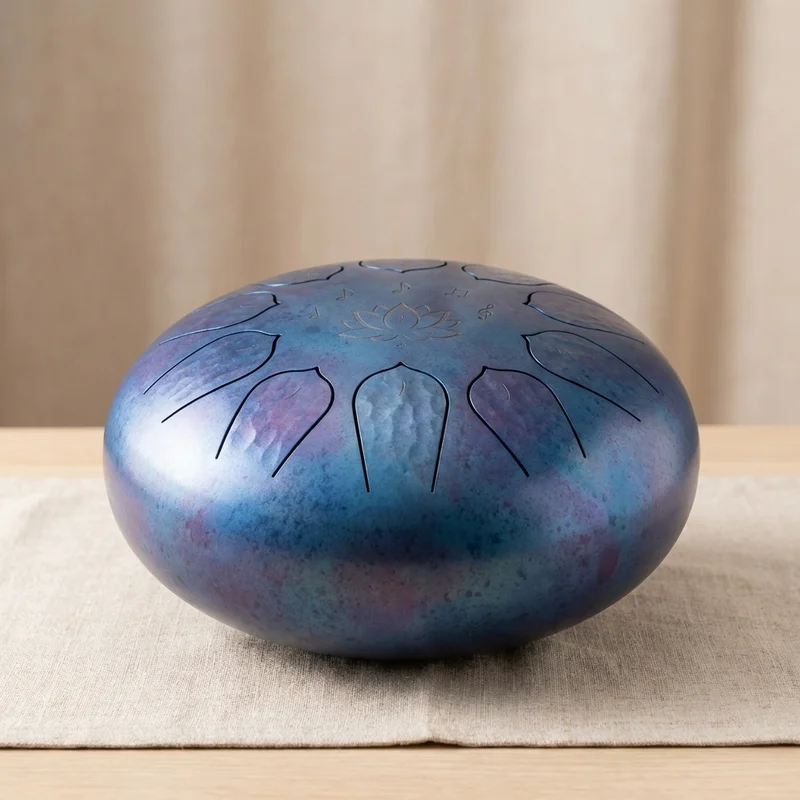 Carbon Steel Tongue Drum — C Major 11-Note Ethereal Finish - 1