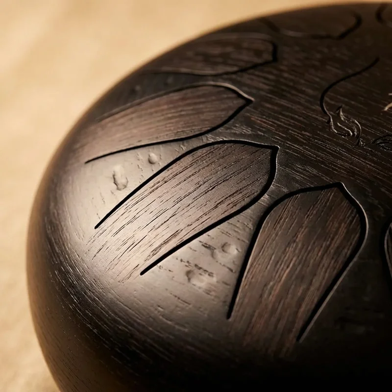 Alloy Steel Tongue Drum — D Minor 13-Note Obsidian Black - 3