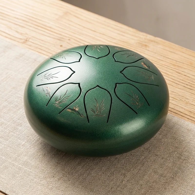 Titanium Alloy Tongue Drum — Akebono Scale 8-Note Forest Green - 1