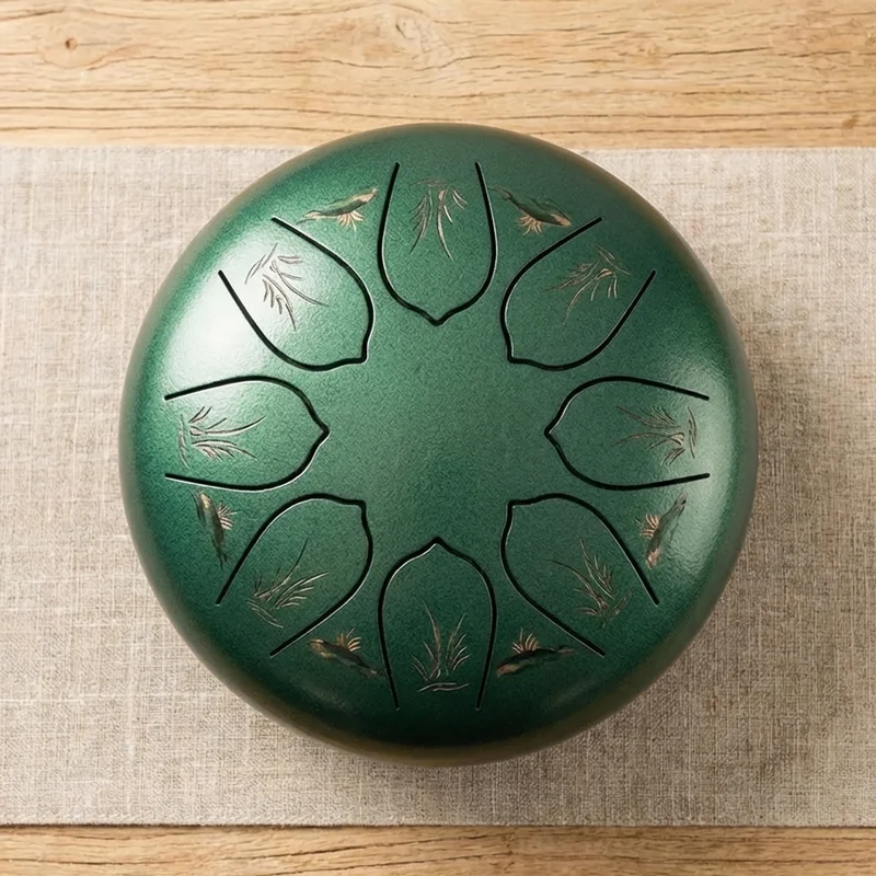 Titanium Alloy Tongue Drum — Akebono Scale 8-Note Forest Green - 2