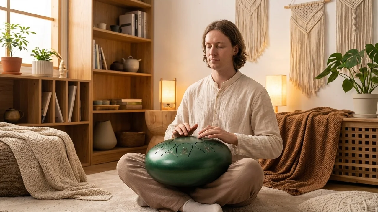 Titanium Alloy Tongue Drum — Akebono Scale 8-Note Forest Green - 5