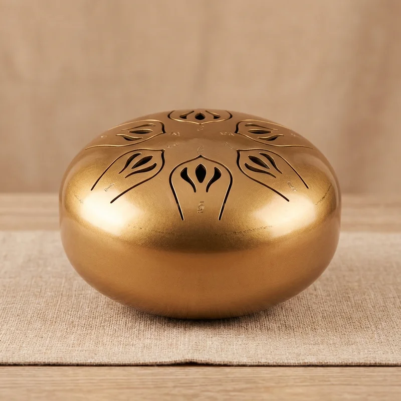 Mini Steel Tongue Drum — C Pentatonic 6-Note Sunrise Gold - 1