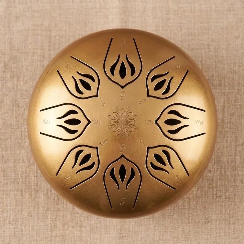 Mini Steel Tongue Drum — C Pentatonic 6-Note Sunrise Gold - 2