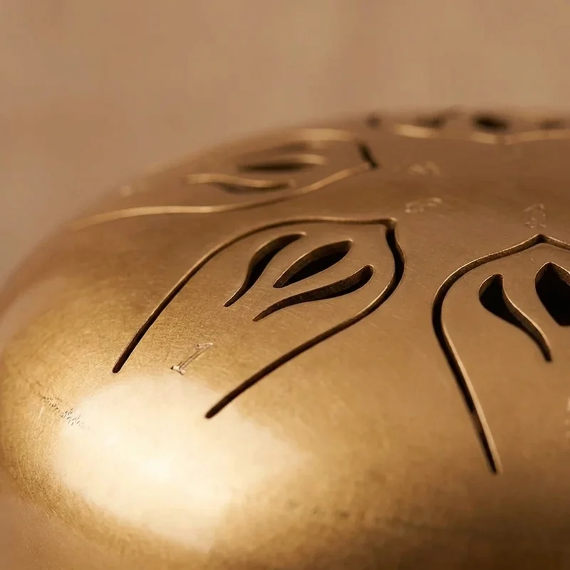 Mini Steel Tongue Drum — C Pentatonic 6-Note Sunrise Gold - 3