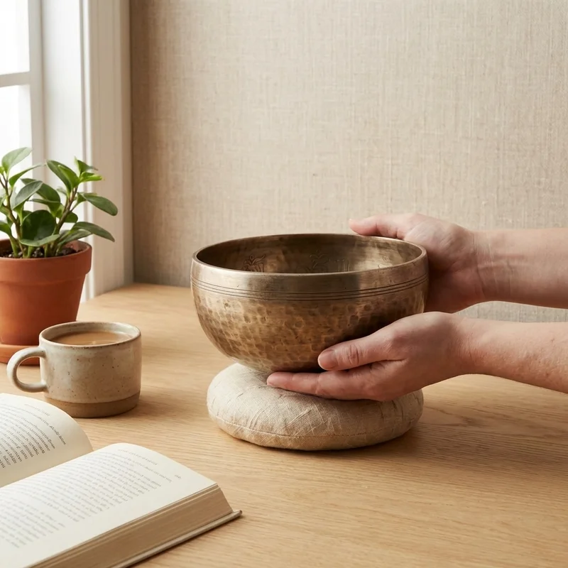 Hammered Tibetan Singing Bowl — Note D Sacral Chakra - 4
