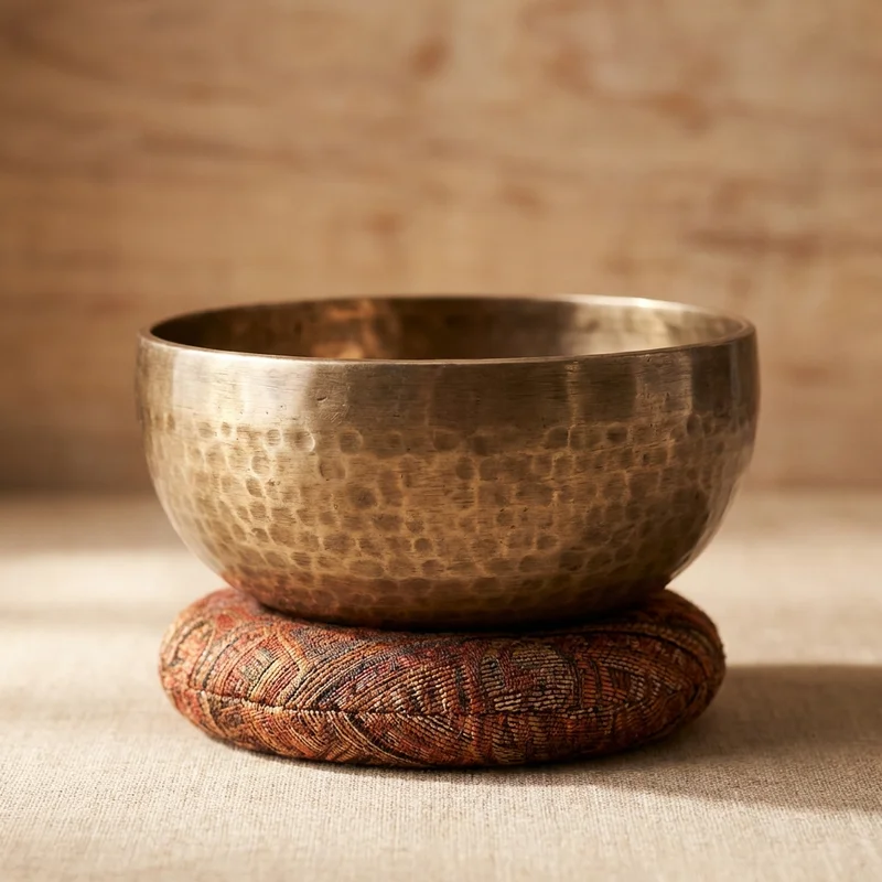 Full Moon Bronze Tibetan Singing Bowl — 5-Inch Meditation Grade - 1