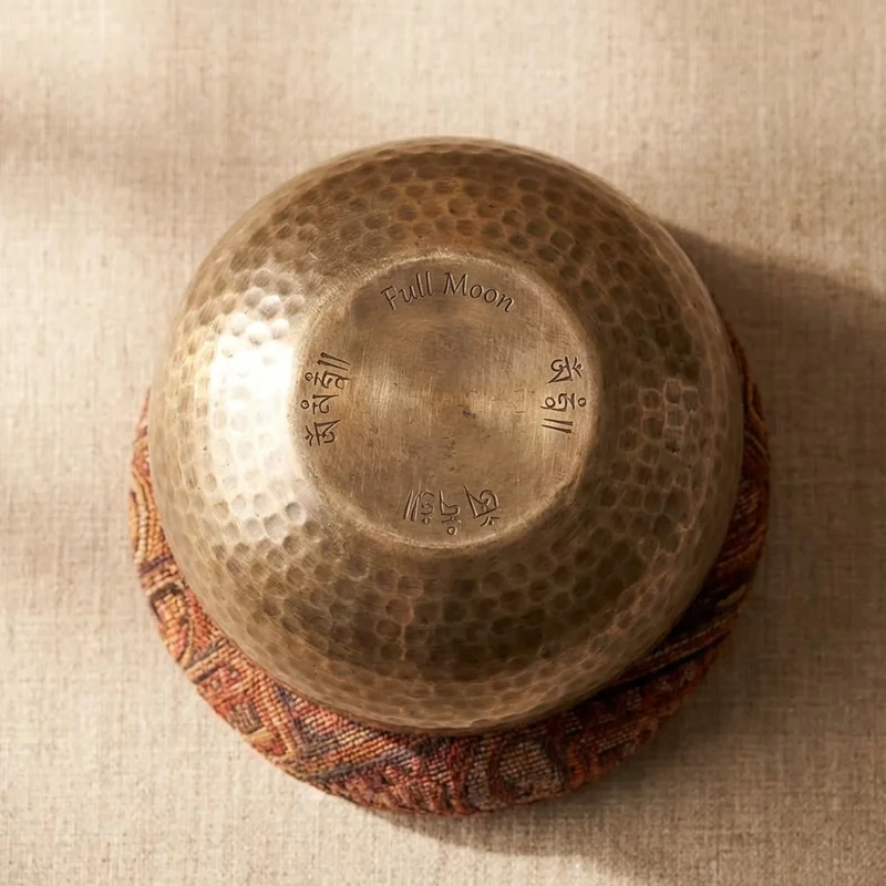 Full Moon Bronze Tibetan Singing Bowl — 5-Inch Meditation Grade - 2