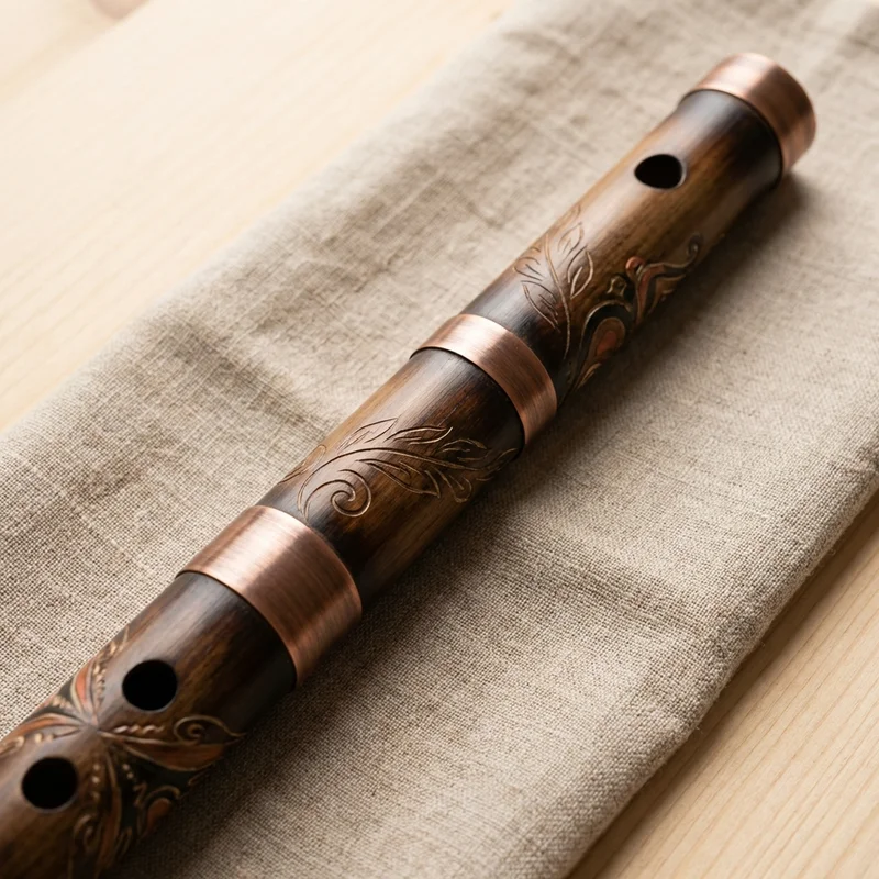 Bamboo Carbon Vessel Flute — Tenor D Sustainable Crafted - 1