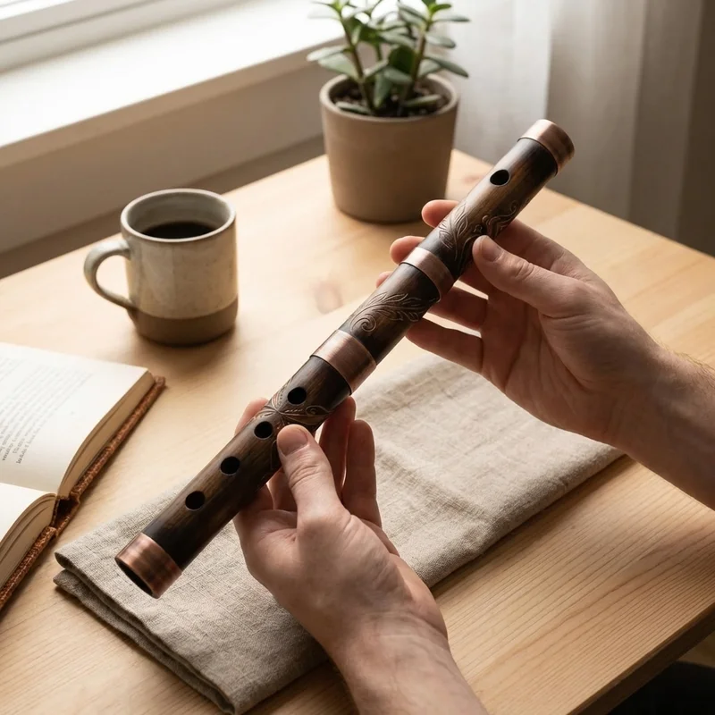 Bamboo Carbon Vessel Flute — Tenor D Sustainable Crafted - 4