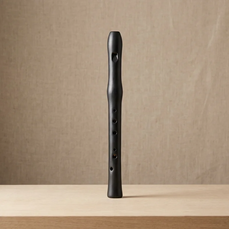 Black Ceramic Vessel Flute — Soprano G Minimalist Matte Finish - 1