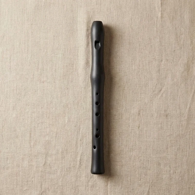 Black Ceramic Vessel Flute — Soprano G Minimalist Matte Finish - 2