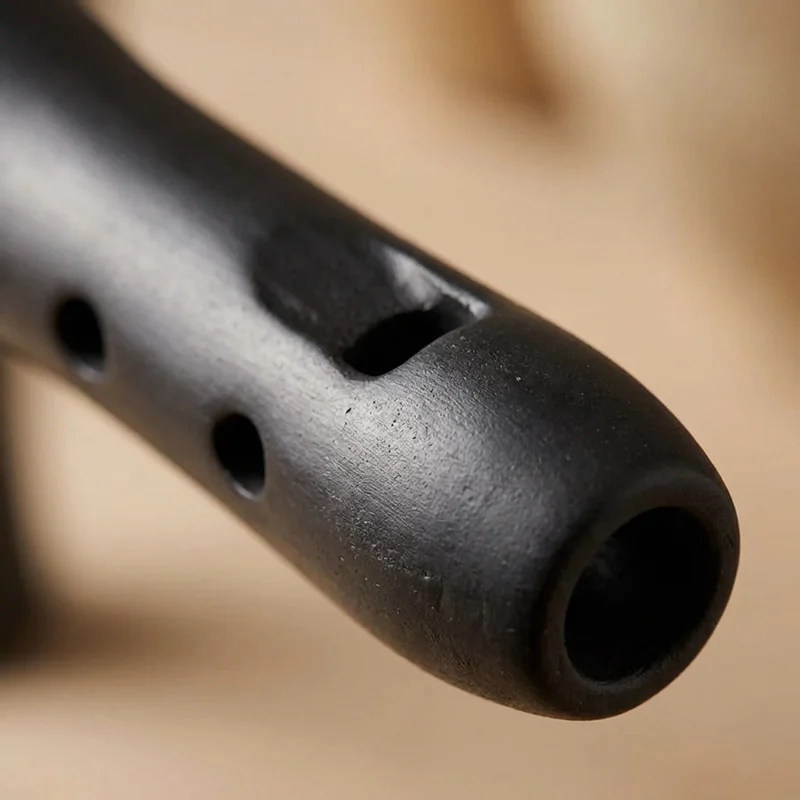 Black Ceramic Vessel Flute — Soprano G Minimalist Matte Finish - 3