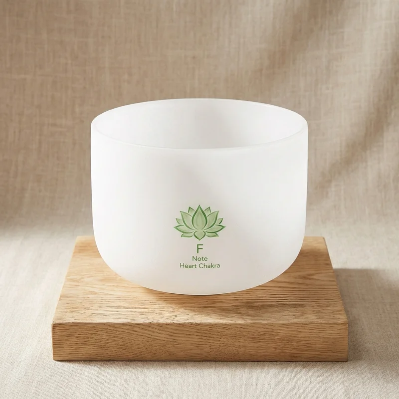 Frosted Crystal Singing Bowl — F Note Heart Chakra 10-Inch - 1