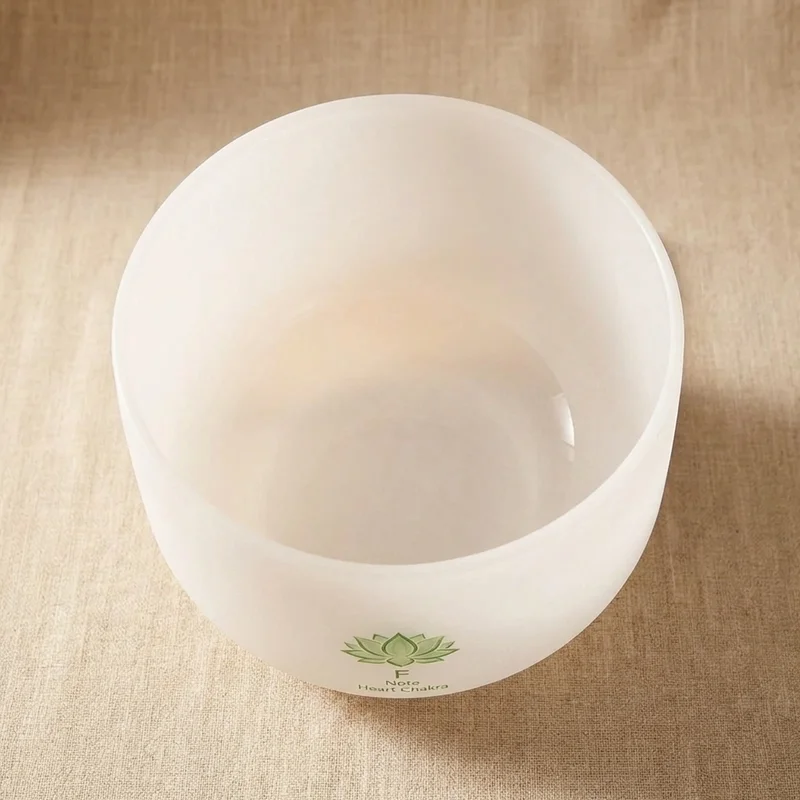 Frosted Crystal Singing Bowl — F Note Heart Chakra 10-Inch - 2