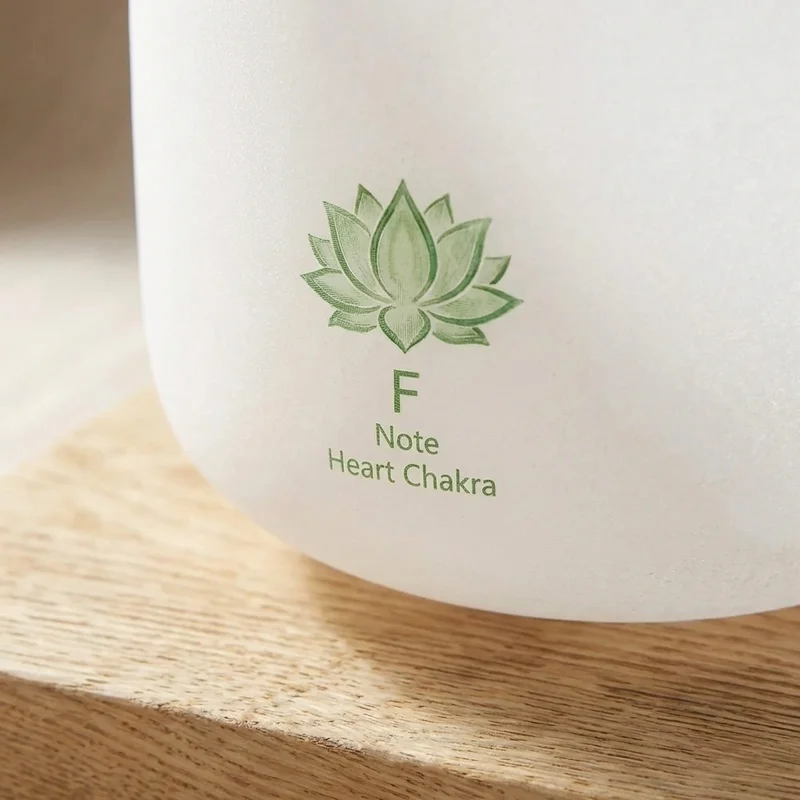 Frosted Crystal Singing Bowl — F Note Heart Chakra 10-Inch - 3