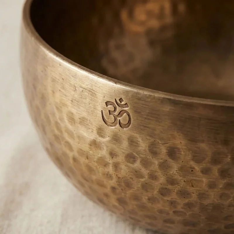 Hammered Bronze Singing Bowl — 8-Inch Om Resonance Set - 3